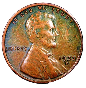 1933-D Lincoln Wheat Penny.....   Nice Detailed Coin.....   10-4-5 - Picture 1 of 2