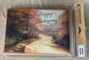 Pack of 6 Happy Thanksgiving Greeting Card & Envelope ~Across The Miles - Picture 1 of 2
