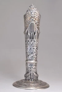 Magnífico jarrón antiguo Hanau alemán 800 plata extra grande 15 3/4" alto 740 gramos - Imagen 1 de 16