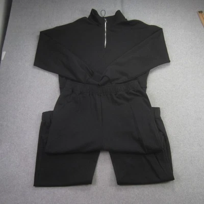 Conjunto de chándal Gianni Bini para mujer pequeño negro recortado cremallera sudadera pantalones jogger Foto 1 de 4