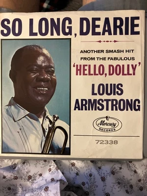 Louis Armstrong So Long Dearie / Hello Dolly 7" Single Vinyl Record 45RPM 45 RPM - Image 1 of 3