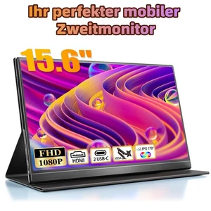 15,6 Zoll Portable Monitor 1920*1080 HDR Tragbarer Mobiler IPS Bildschirm FHD - Bild 1 von 7