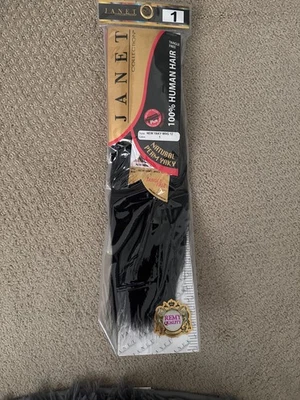 janet colección cabello humano, color #1, 12 pulgadas Foto 1 de 2