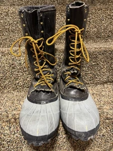 Weiße Stiefel Herren 12 schwarz groß Ente Jagd WOLLFUTTER Winter Hergestellt in den USA VINTAGE - Bild 1 von 24