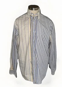 Camicia elegante vintage ERMENEGILDO ZEGNA multimodello a righe con bottoni taglia XL - Foto 1 di 10