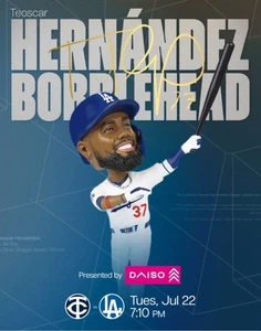 Teoscar Hernandez 2025 LA Dodgers Bobblehead SGA - Picture 1 of 1