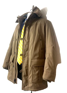 Banana Republic PuFF dress Jacket Hooded Winter Coat TAN Men’s Size S - Picture 1 of 16