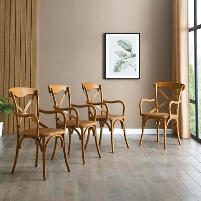 Juego de 4 sillones de comedor Modway Gear en nogal Foto 1 de 4