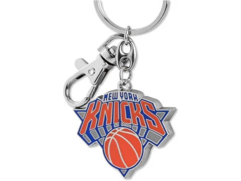 New York Knicks Heavyweight Keychain, NBA Licensed Chrome Enameled Keyring Cover