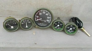 Willys MB Jeep Ford GPW Gauges Kit - Speedometer Temp-Oil Fuel Ampere Green - Picture 1 of 4