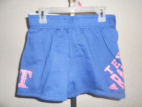New-Mended- Texas Rangers Youth Girls Size Medium (M 10/12) Shorts by Adidas Cover