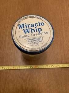 Vintage Miracle Whip Glass Jar With Lid 48 oz Wide Mouth Glass Stamped Ball - Picture 1 of 11