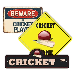 Cricket (3er Pack) Kunststoff Straßenschild Kreuzung Warnung Vintage rustikal Vorsicht - Bild 1 von 12