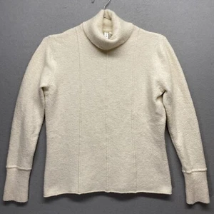 Twiggy Sweater Womens Medium Cream Turtleneck Wool Blend Classic - Picture 1 of 13