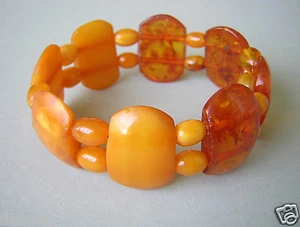 Pulsera ámbar natural brazalete caramelo miel cabujón, aceitunas 16,4 g - Imagen 1 de 9