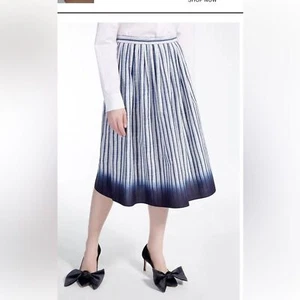 MAXMARA WEEKENDER BLUE & WHITE STRIPE OMBRE HEM COTTON SKIRT GREAT COND (14) - Picture 1 of 8