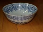 Andrea by Sadek Blue & White Porcelain Bowl Decorative LARGE Salad Bowl [c462]