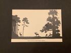 Deutschland Silhouettenstil Waldszene Vintage Postkarte R40944