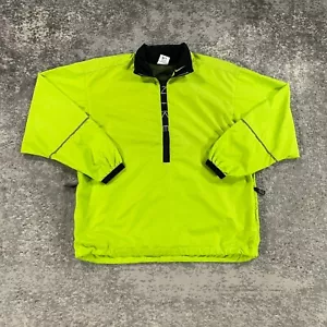 Vintage Nike Windbreaker Jacket Boys Medium Green 1/2 Zip Pullover 90s Y2K Logo - Picture 1 of 20