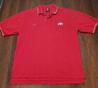 Ohio State Buckeyes Shirt Mens S Red Nike Golf Polo Dri-Fit Tiger Woods