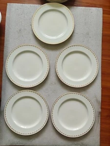 5x Mintons England Davis Collamore Gold Rim Dinner Plate Fifth Ave & 48th ST NY - Picture 1 of 22