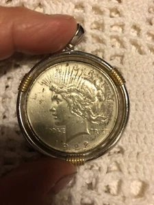 1922 Peace Dollar Philadelphia Mint Encased As a Pendant - Picture 1 of 6