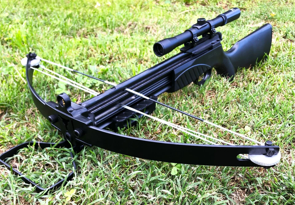 JS-ARCHERY Ballesta de caza profesional, con mira telescópica, fuerza 180 fps