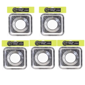 30PCS Kitchen Aluiminium Foil Stove Top Cover Gas Oil Protector Clean Pad 21.5CM - Picture 1 of 2