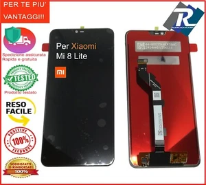 TOUCH SCREEN VETRO LCD DISPLAY PER XIAOMI Mi 8 LITE M1808D2TG NERO No Frame - Foto 1 di 2