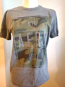 T-shirt uomo Aeropostale NYC 1987 Aero nera e mimetica taglia M - Foto 1 di 4