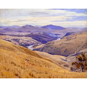 Elioth Gruner, Weetangera, Canberra, 1937, Canvas Print, 24" x 30" + Border - Picture 1 of 10