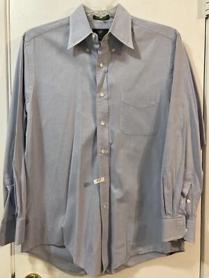 CLUB ROOM Long Sleeve Button Up Oxford Shirt Collared Light Blue Men's 15.5 34 - Image 1 of 4