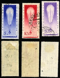 RUSIA & SC # C37-39 ASCENSO A LA ESTRATOSFERA 1933 SELLOS USADOS EN MUY BUEN ESTADO - Imagen 1 de 1