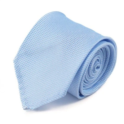 Corbata de seda Cesare Attolini Napoli azul cielo estampado sin forro nueva imperfecta Foto 1 de 4