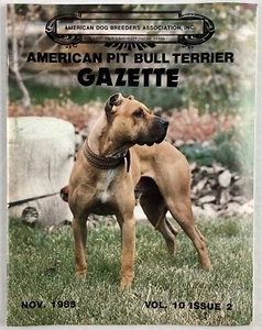 American Pit Bull Terrier Gazette November 1985 Magazine ADBA APBT Ch Flim Flam - Imagen 1 de 5