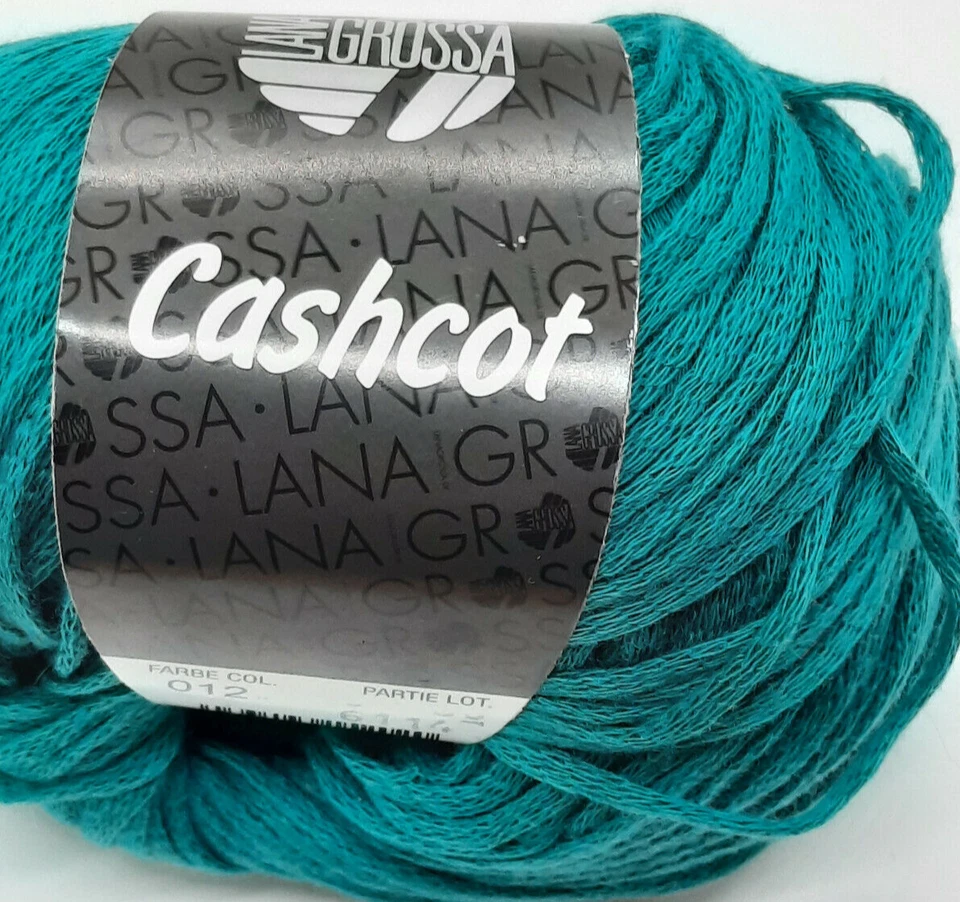 (159 €/kg): 50 g LG CASHCOT, Bändchengarn m. Kaschmir, Fb.012 türkis # 5867 - Bild 1 von 1