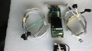 Adaptec ASR-7805 1GB 6Gbs SAS RAID Card (8P ver of ASR-71605 ) +2 cables + Bat - Picture 1 of 3