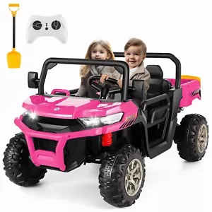 2 Seater Kids Ride on Dump Truck Car 24V 4WD Electric UTV Toys w/ Dump Bed。 - Picture 1 of 33