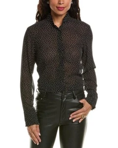 NEW Rag & Bone Jojo Black Polka Dot Semi-Sheer Shirt Sz S NWT $258 - Picture 1 of 13