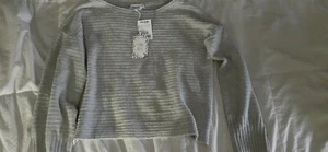 Pink Rose, Womens Slouchy Oversized Sweater, Light Grey, Size L - Picture 1 of 11