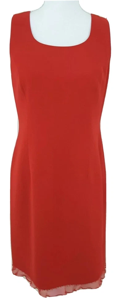 SPENSER JEREMY ~Woman Size 8P~ Red Sleeveless Sheath Party Dress Lined. - Image 1 of 4