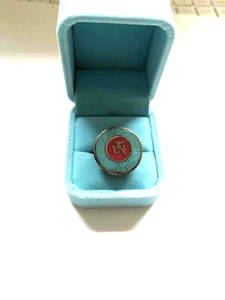 ANILLO CENTRAL INDIO AMERICANO "JN" REDONDO TURQUESA Y ROJO 7 3/4 GRAMOS 9,13 - Imagen 1 de 6
