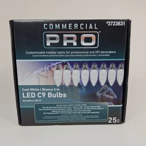 GEMMY Commercial Pro 25 Ct C9 Cool White LED String Christmas Light Bulbs E17 - Picture 1 of 4