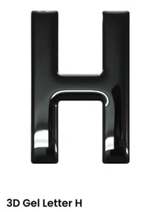 H | Número de gel 3d letra de resina abovedada negra 50 mm x 79 mm hágalo usted mismo registro Reino Unido REG - Imagen 1 de 3