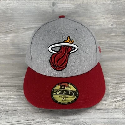 New Era 59FIFTY Miami Heat Low Profile/Crown Two Tone Fitted Hat Cap Size 7 5/8 - Image 1 of 4