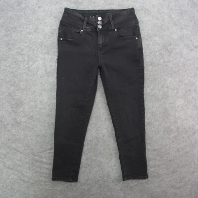 WallFlower Jeans女式6黑色深水洗高腰踝紧身牛仔裤 — 第 1/4 张图片