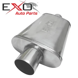 2.5" Inch Race Muffler Car Exhaust Stainless Steel 4" X 9" X 14" Centre / Centre - Picture 1 of 10