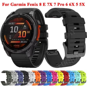 Silikoband für Garmin Fenix 8 E 7 7X 6 6X Pro 5 5X 3 HR Epix Quick Fit Armband - Bild 1 von 40