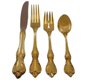 Debussy by Towle Sterling Silver Flatware Service 12 Set Vermeil Gold 48 Pieces - Picture 1 of 7