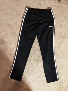 Adidas Boy's Black White Three Strip Active Pants Size Medium 10-12 - Picture 1 of 4